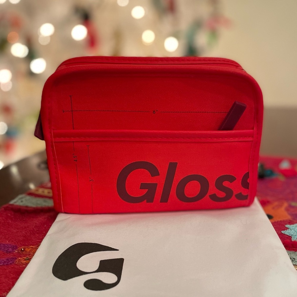NEW Limited Edition Glossier Atlanta Red Mini Beauty Makeup Bag